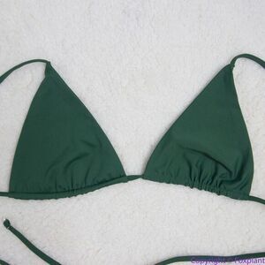 NEW Belle the Label dark‎ green bikini top, XL